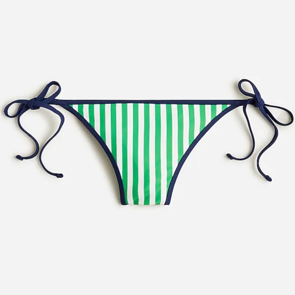 NWT 2x J Crew String Hipster Bikini Bottoms Reversible Stripe and Floral Print